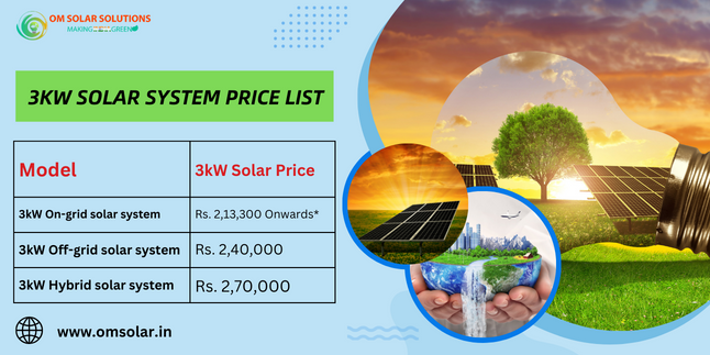 3kw solar panel price in Uttar Pradesh, Om Solar